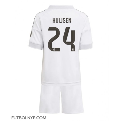Camiseta Real Madrid Dean Huijsen #24 Primera Equipación para niños 2025-26 manga corta (+ pantalones cortos)